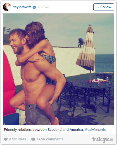 ¡Esta foto junto a Calvin Harris fue de las más vistas en el año!