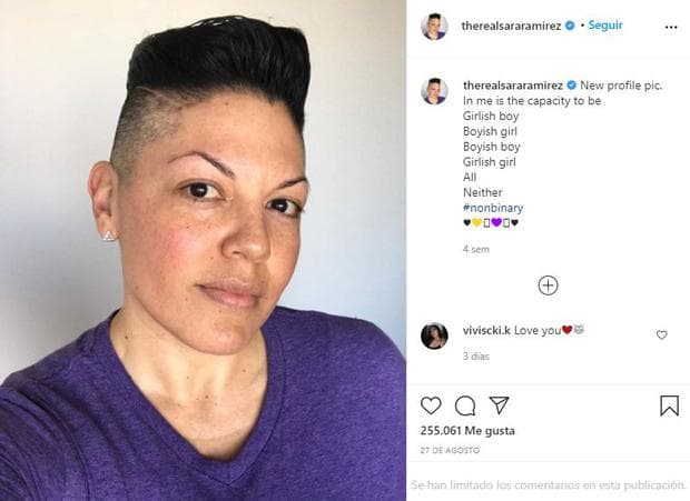 No obstante, en agosto de 2020 Ramírez publicó una fotografía en su cuenta de Instagram en la que se declaró no binaria.