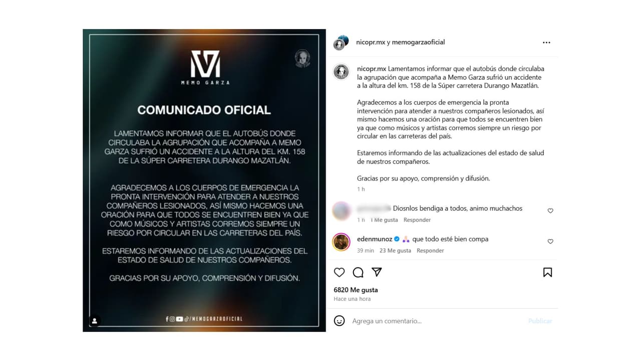 Memo Garza se encuentra "bien" tras volcadura de su autobús.
