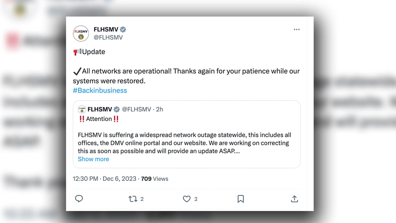 Comunicado sobre falla de red.