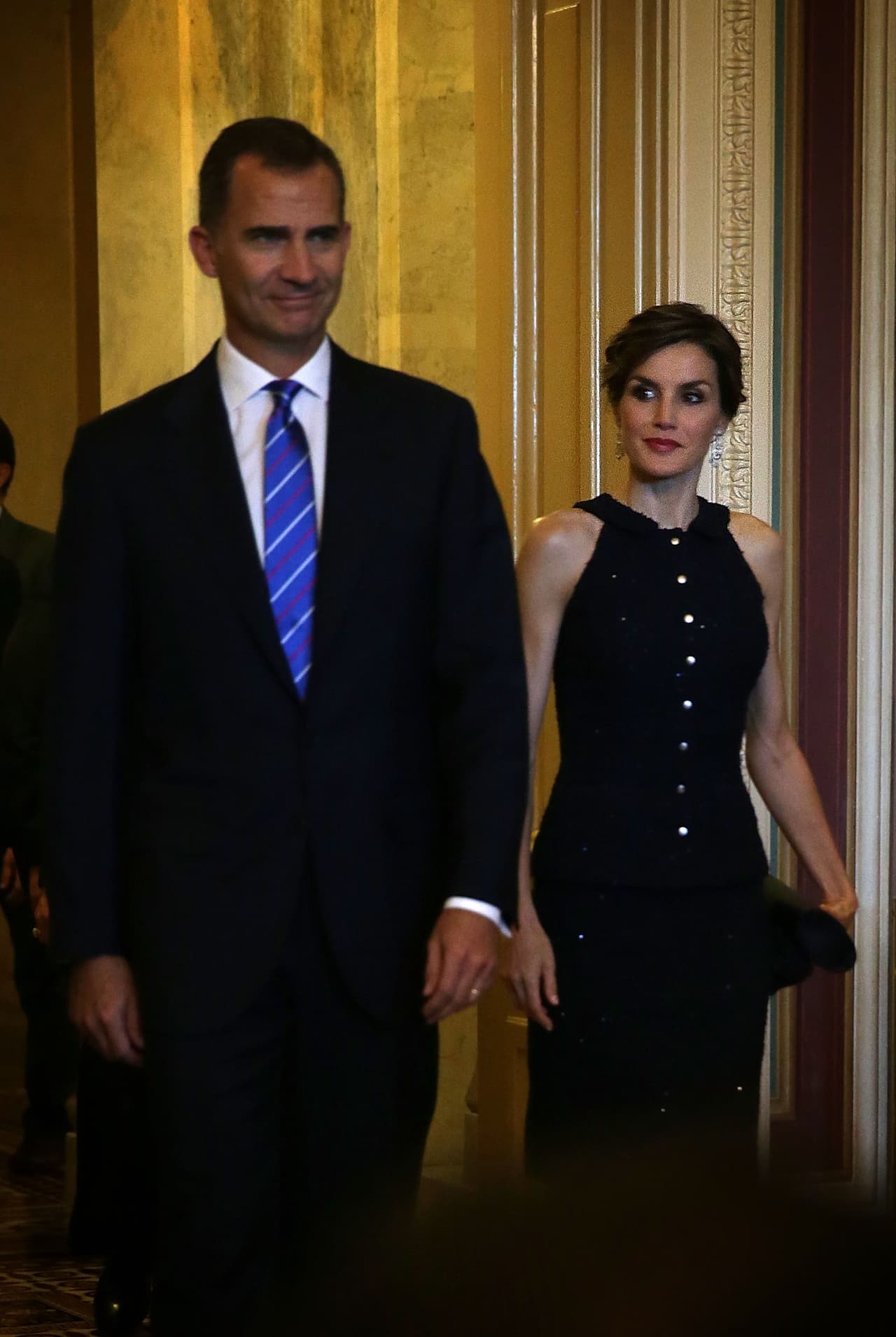 Los reyes asistieron a una cena ofrecida en su honor en el Capitolio.