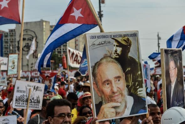 Los manifestantes también aprovecharon para recordar al expresidente retirado Fidel Castro.
