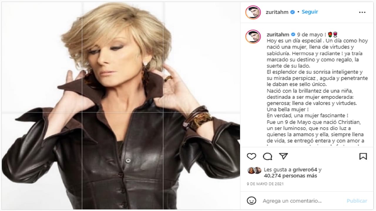 "Hoy es un día especial. Un día como hoy nació una mujer, llena de virtudes y sabiduría. ¡Hermosa y radiante! Ya traía marcado su destino y como regalo, la suerte de su lado", escribió el actor el 9 de mayo de 2021, en el que Bach celebraría su cumpleaños.