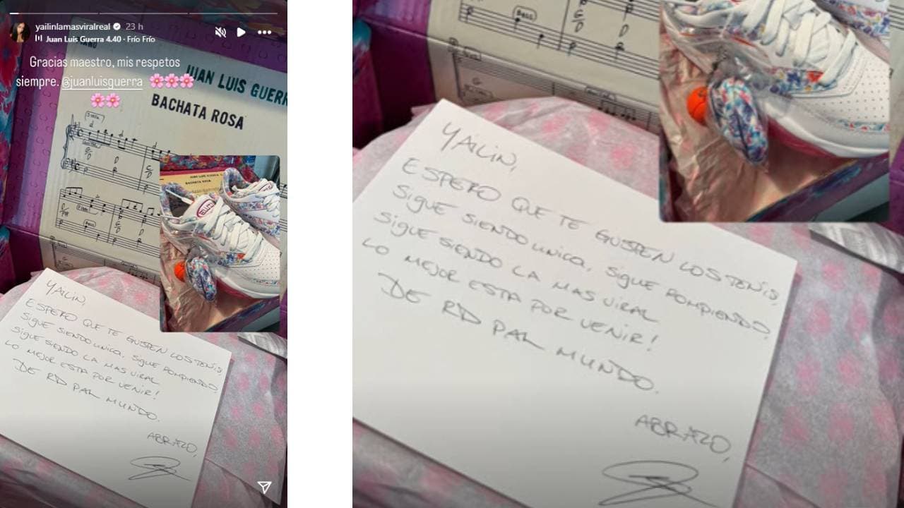 Los tenis que recibió Yailin La Más Viral.