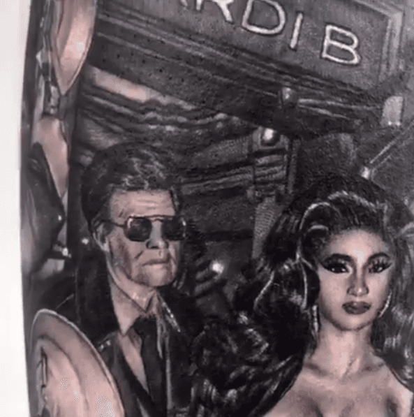 Pero no se trata de cualquier tatuaje, sino de uno que hace referencia al más reciente sencillo, 'Press', de Cardi B.