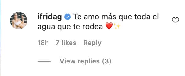 La imagen le valió
<b><a href="https://www.univision.com/famosos/no-tendra-a-alejandra-guzman-pero-si-cuenta-con-su-papa-frida-sofia-le-deja-saber-cuanto-lo-ama-fotos" target="_blank">este amoroso mensaje</a></b>. Solo días antes, Alejandra Guzmán había publicado una foto similar a la del padre de su hija. En esa ocasión, no hubo respuesta de parte de la joven.
<br>