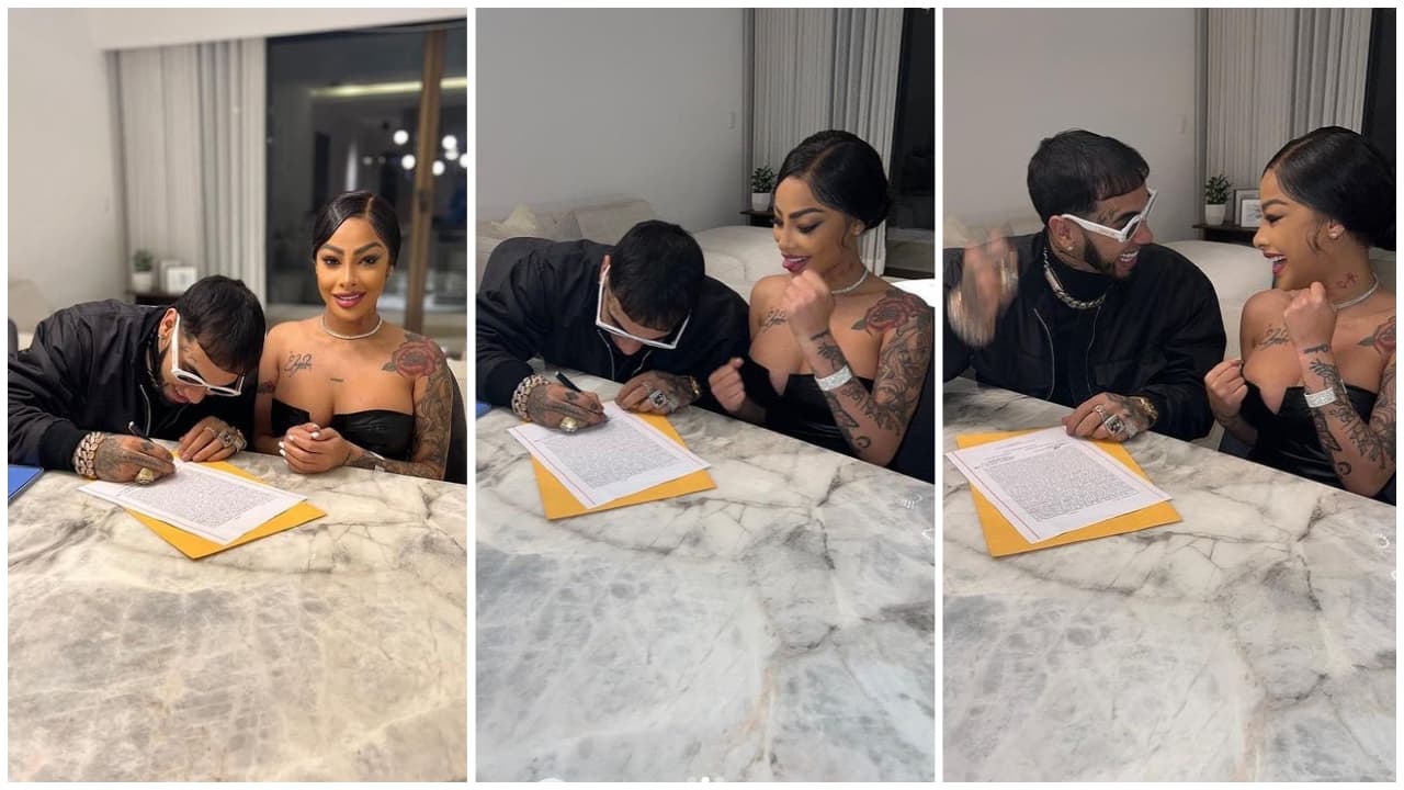 Anuel AA y Yailin La Más Viral se casaron en una improvisada boda civil.