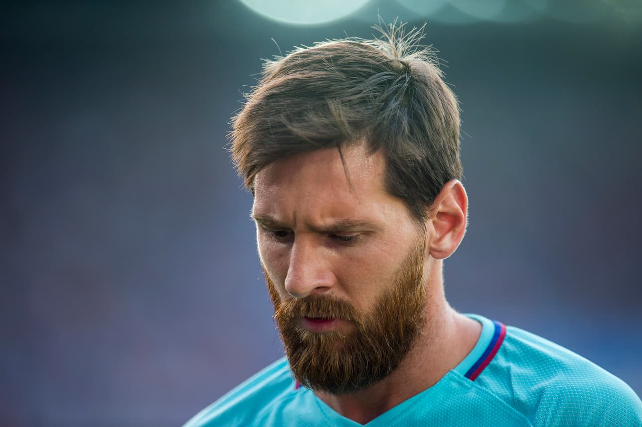 Jugando con barba Messi ganó una Liga, dos Copas del Rey y dos Supercops de España.