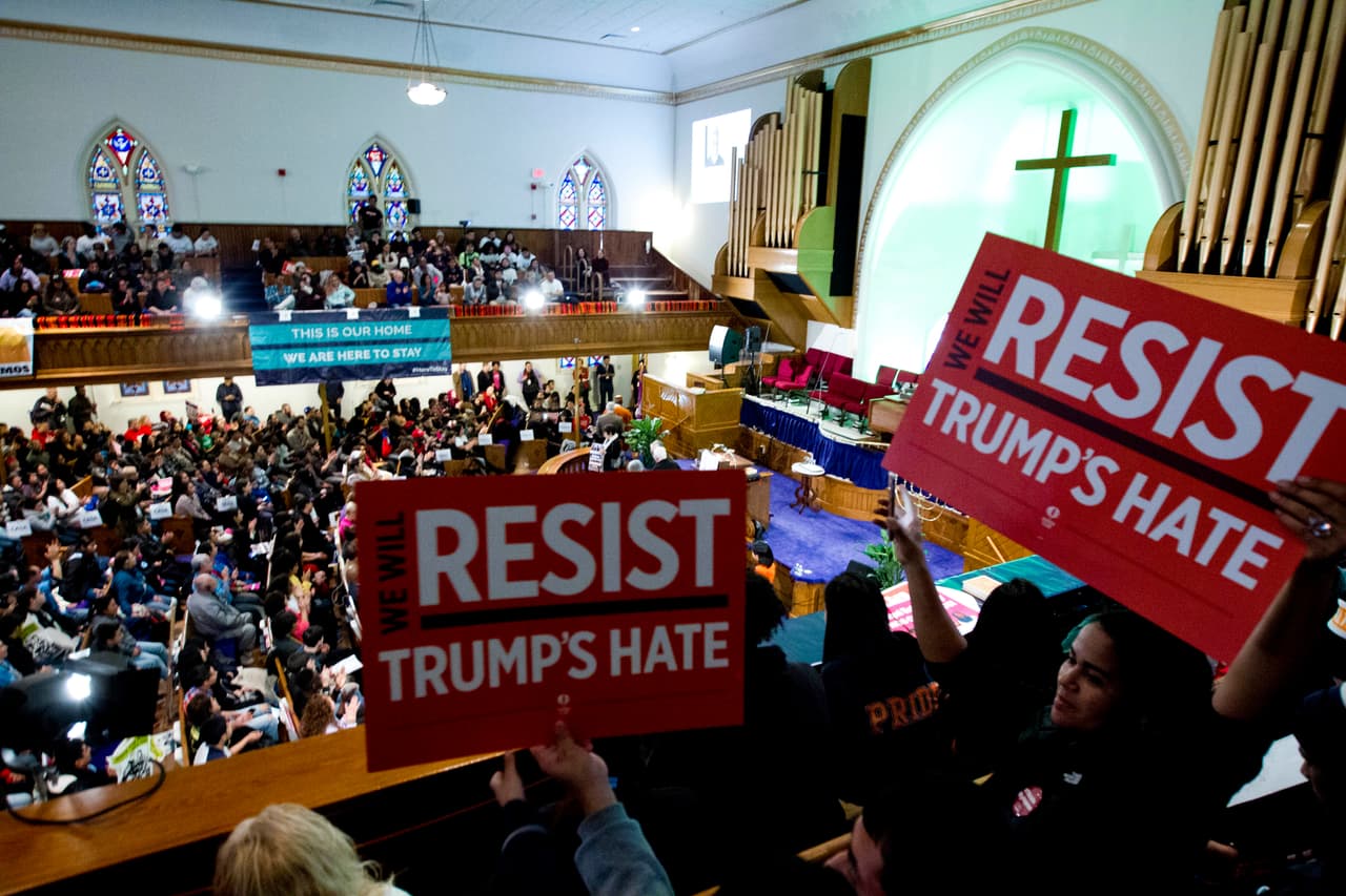 Manifestación proinmigrante en la Iglesia Matropolitana AME de Washington DC.
