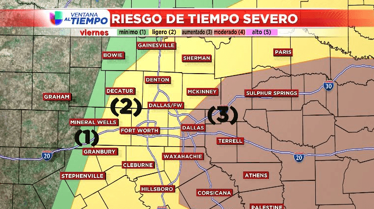 Dallas está en riesgo de experimentar tormentas severas en las próximas horas