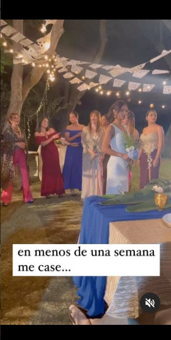 "En menos de una semana me casé…", dijo al inicio de la publicación al mostrar unas escenas que grabó.
<br>