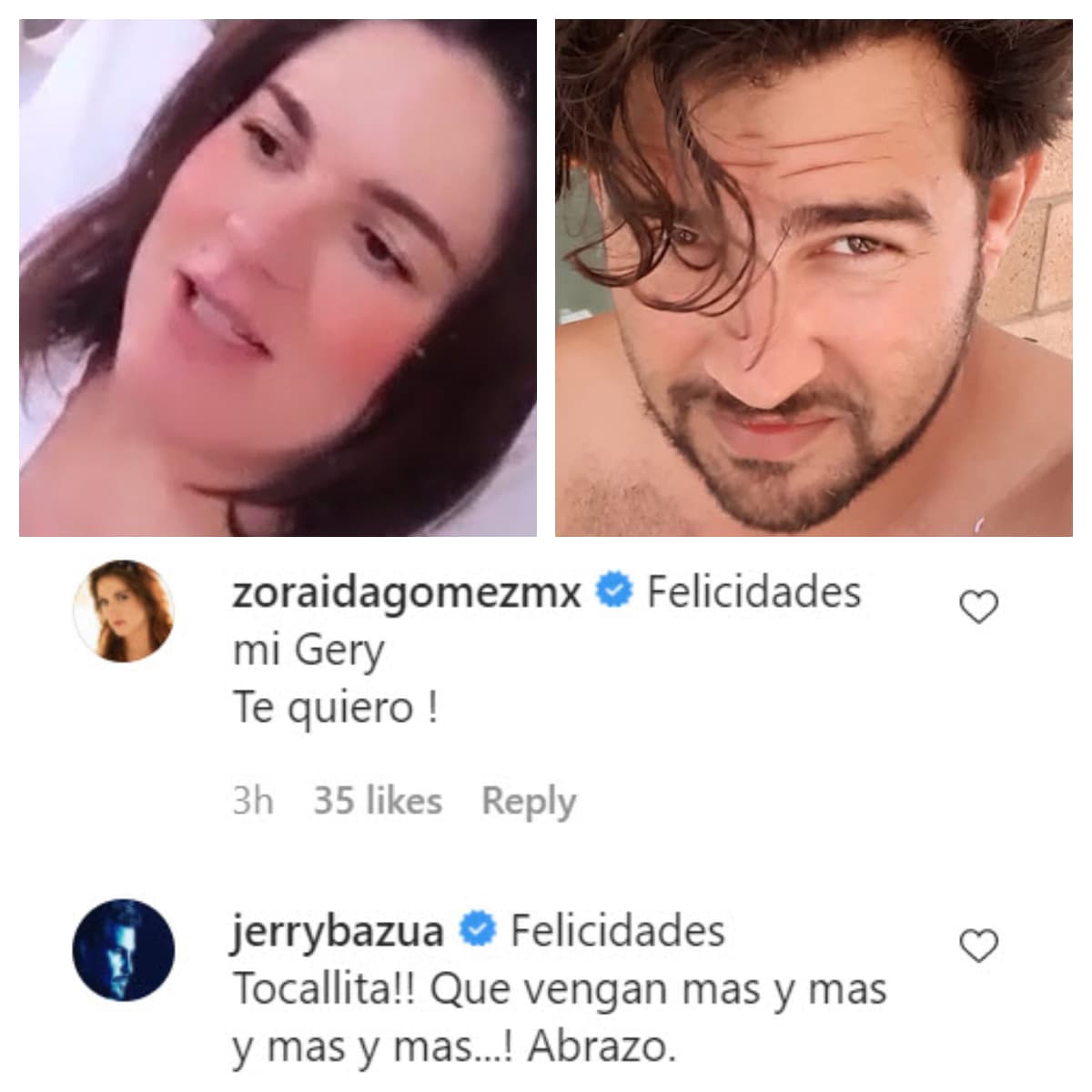 Zoraida Gómez y Jerry Bazúa también le mandaron buenos deseos ante esta nueva vuelta al sol. 
<br>