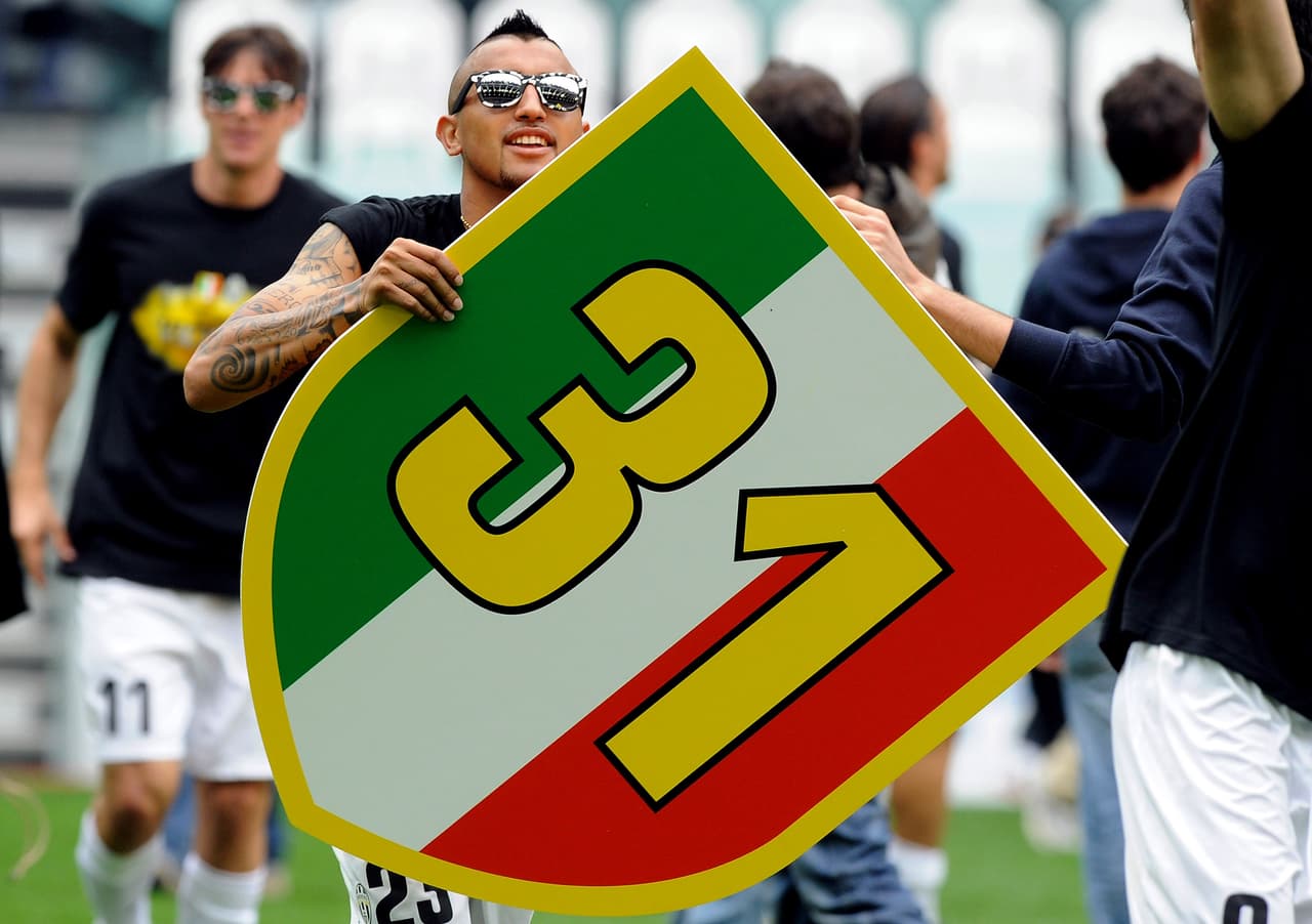 Arturo Vidal volvió a celebrar un título con Juventus como campeón del fútbol italiano el 5 de mayo de 2013, su segundo consecutivo.