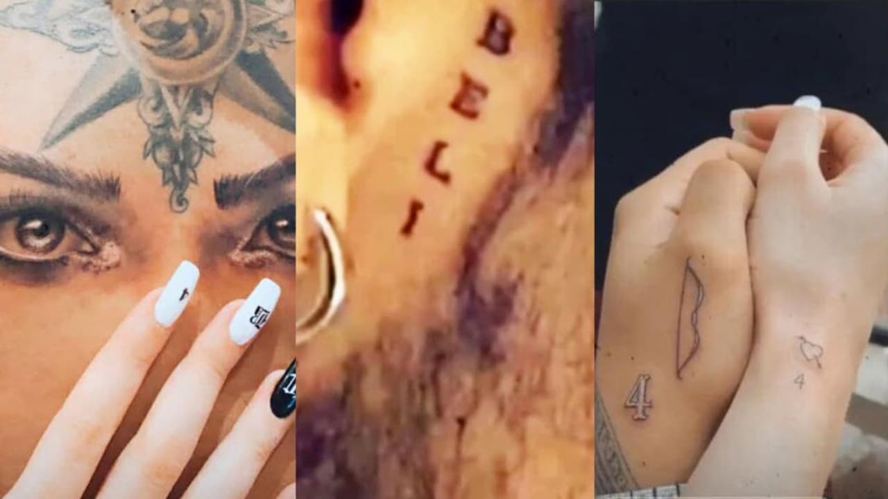 Estos son algunos de los tatuajes que Nodal se hizo en honor a Belinda.