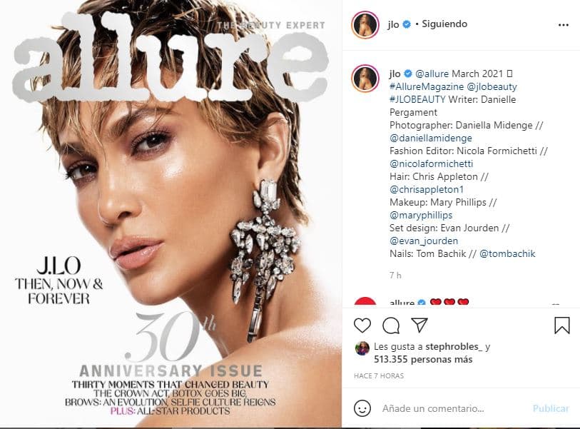 Tras un par de semanas de haberla visto tomando el micrófono para cantar 'This Land is Your Land' y 'America The Beautiful', JLo vuelve a sorprender a sus seguidores. La intérprete de 'Get Right' aparece en la portada de la revista Allure, en la edición de marzo de 2021, y lo hace con un nuevo peinado.