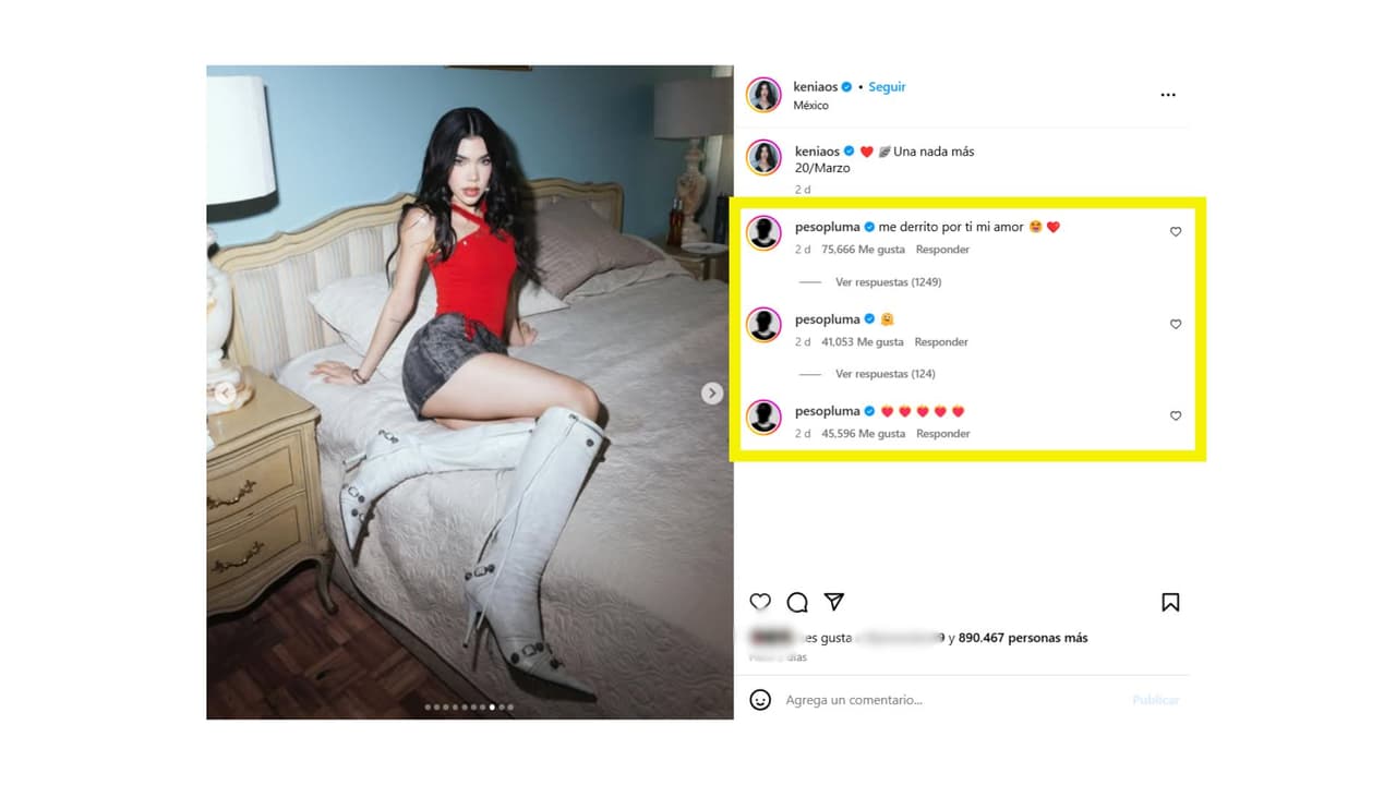 Así habría confirmado Peso Pluma su relación con Kenia Os.