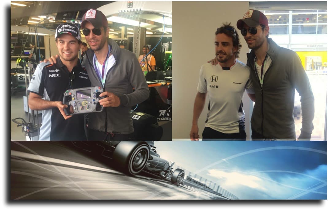 Enriqué Iglesias hizo arder los pits en la F1 