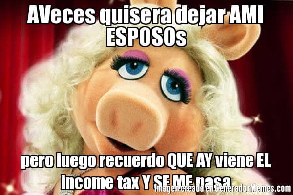 La temporada de los 'taxes' es indispensable y las esposas lo saben.