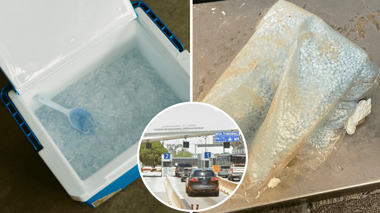 Descubren más de $170,000 en supuesto fentanilo dentro de hielera en puente de Eagle Pass