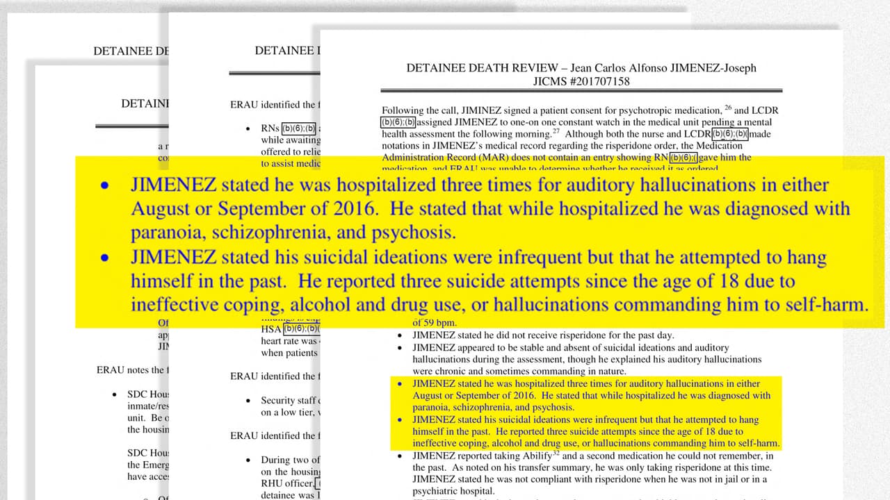 El "Reporte de la muerte del detenido" de ICE encontró una serie de irregularidades en el manejo del caso de Jimenez-Joseph.