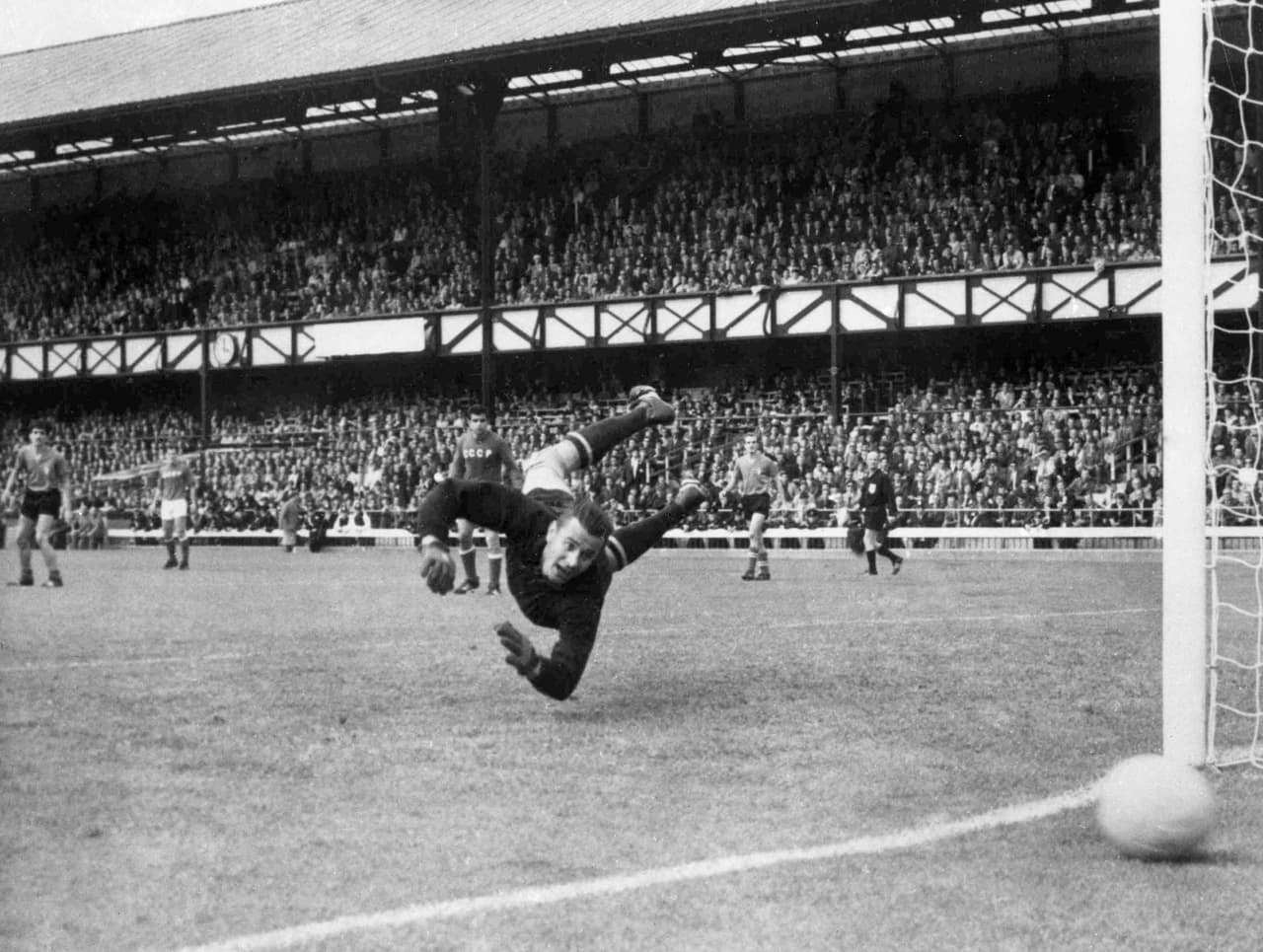 Lev Yashin, mejor conocido como la ‘Araña Negra’, fue jugador del F.C. Dinamo Moscú desde 1949 hasta 1970, inició siendo portero de hockey sobre hielo, pero el destino lo llevó al futbol y se convirtió en el mejor del mundo.