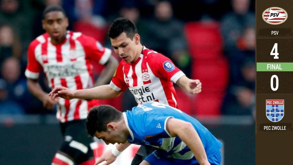 El ‘Chucky’ no hizo gol, pero dio asistencia en el triunfo del PSV sobre el Zwolle