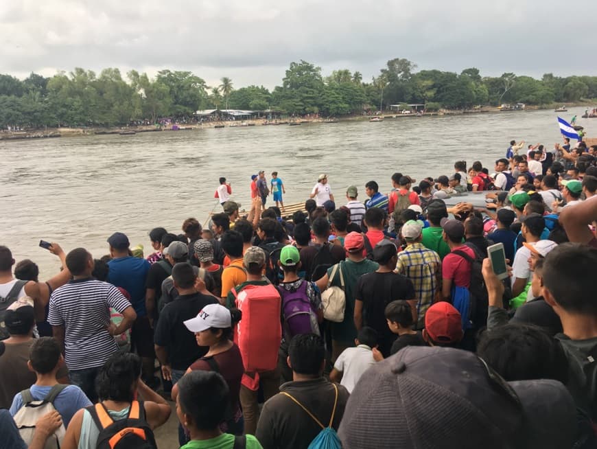 Así lucía la orilla guatemalteca del río Suchiate, durante el paso de la caravana migrante en octubre de 2018.
<br>