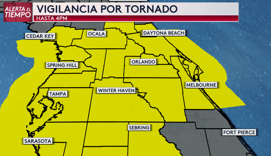 Bajo vigilancia por tornado varios condados de la Bahía de Tampa