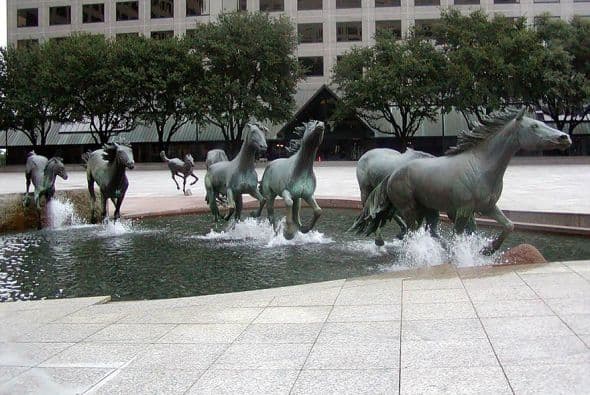 Mustangs de las colinas flags, Las Colinas, Texas