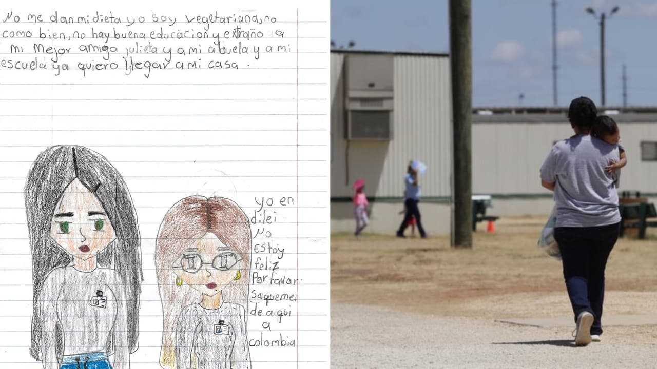 Cartas y dibujos elaborados por niños inmigrantes detenidos junto a sus familias en el 
<b><a href="https://www.univision.com/local/san-antonio-kwex/ice-dilley-abuso-sexual-menores-detencion-migratoria-joaquin-castro">centro de ICE en Dilley, al sur de Texas</a></b>, muestran cómo el encierro prolongado influye en su estado de ánimo.
<br>
<br>En hojas escolares, los menores escriben sobre su vida cotidiana dentro del centro, la nostalgia por su país y el deseo de volver a casa.