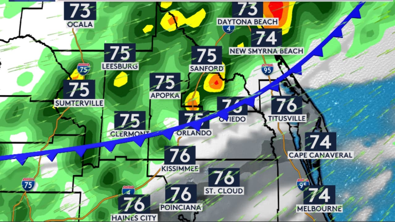 Frente frío traerá lluvias y temperaturas más bajas este fin de semana en Florida Central