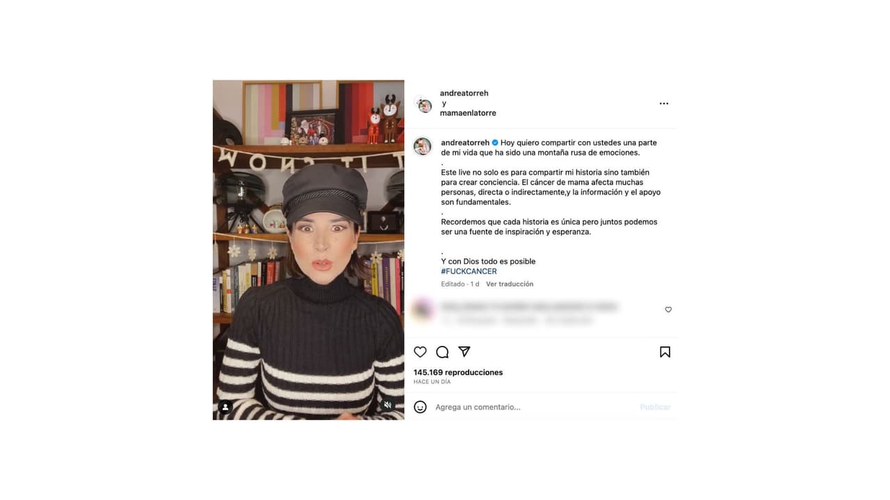 Andrea Torre narró su historia con el cáncer de mama.