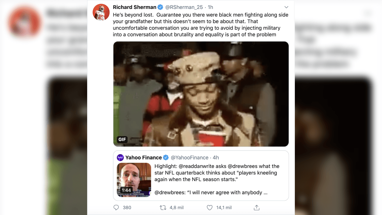 Así reaccionan deportistas y personas famosas ante las polémicas declaraciones del QB de los Saints.