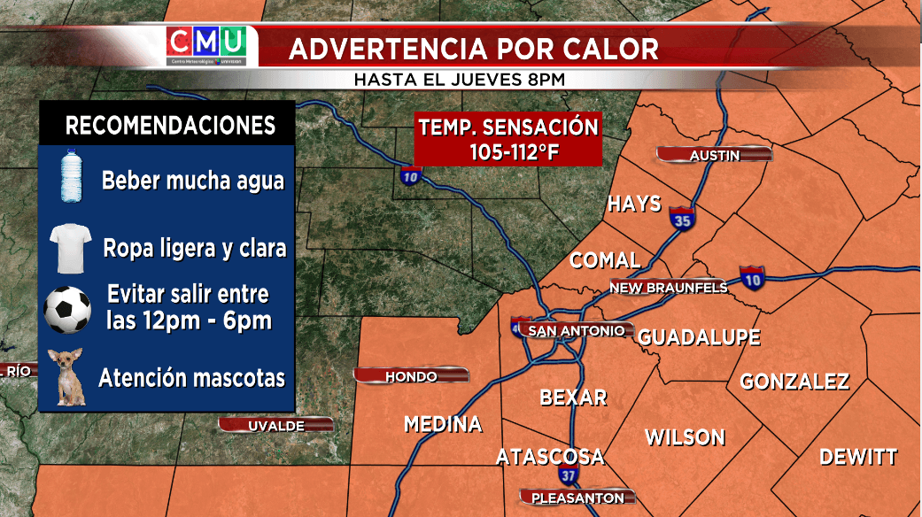 Protéjase del intenso calor que afecta a San Antonio y acuda a los centros de enfriamiento