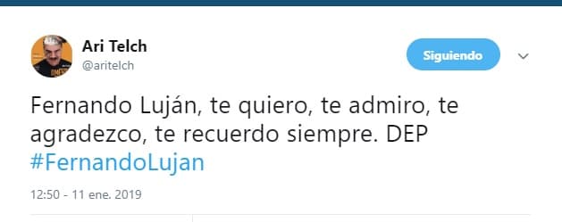 Razón por la que expresó su cariño a Fernando Luján.