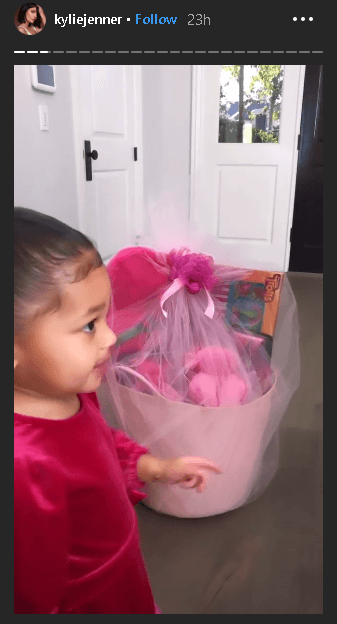 'Poppy' llegó con varios regalos temáticos de la cinta para la pequeña 
<b><a href="https://www.univision.com/entretenimiento/kylie-jenner-y-travis-scott-deciden-llamar-stormi-a-su-primera-hija">Stormi</a></b>, quien cumplirá dos años en febrero de 2020.