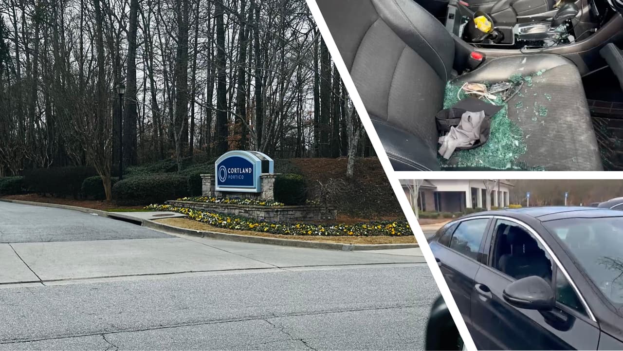 Decenas de carros amanecen con los vidrios rotos y abiertos en un complejo de apartamentos en Duluth