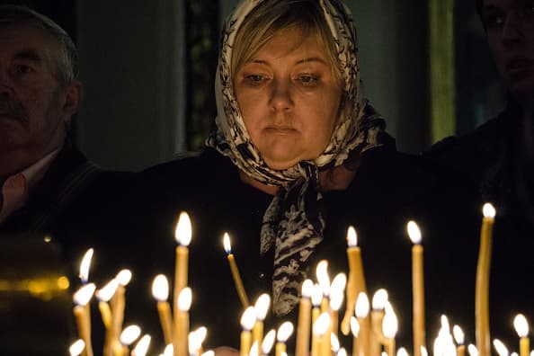 Homenaje y dolor en San Petersburgo