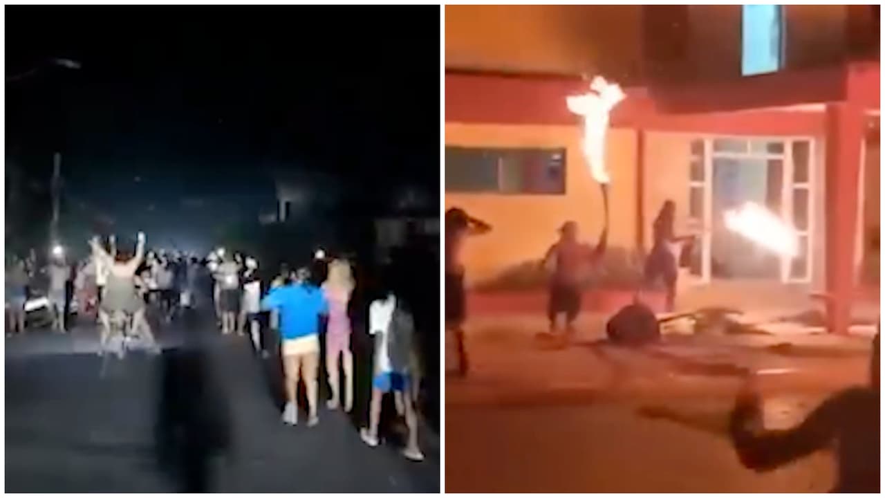 Habitantes de Morón salen a la calle e incendian la sede del partido comunista cubano