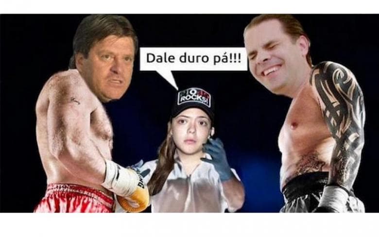 La hija apoyando los golpes del padre.