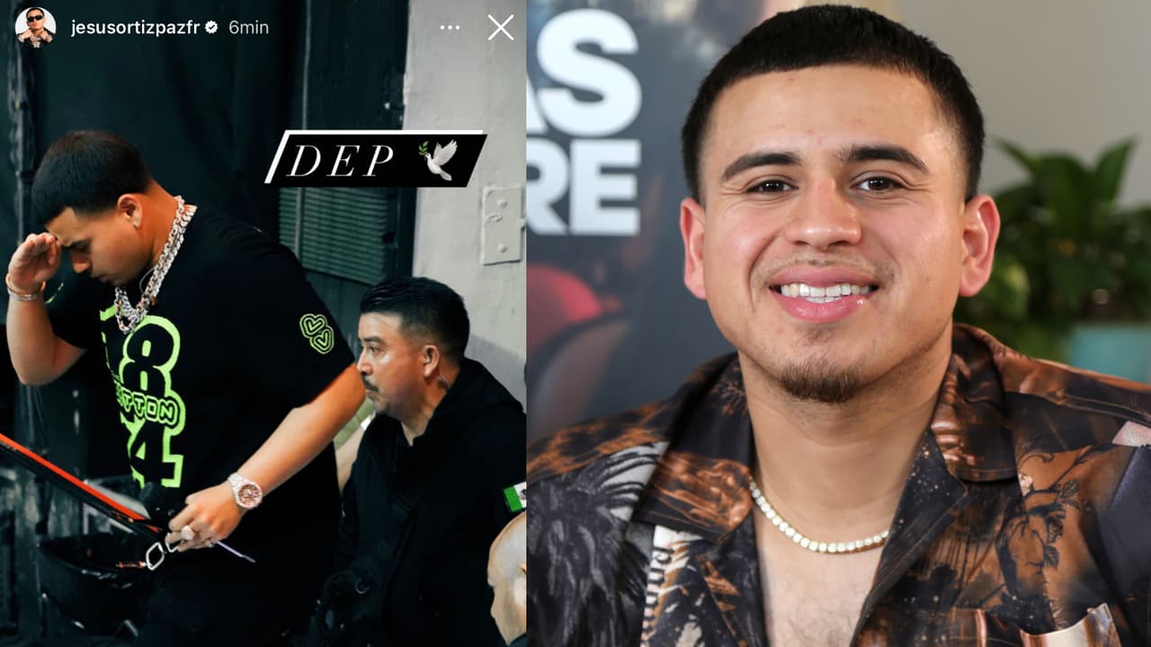 Jesús Ortiz Paz, vocalista de Fuerza Regida, publicó una foto en la que se ve al escolta fallecido.