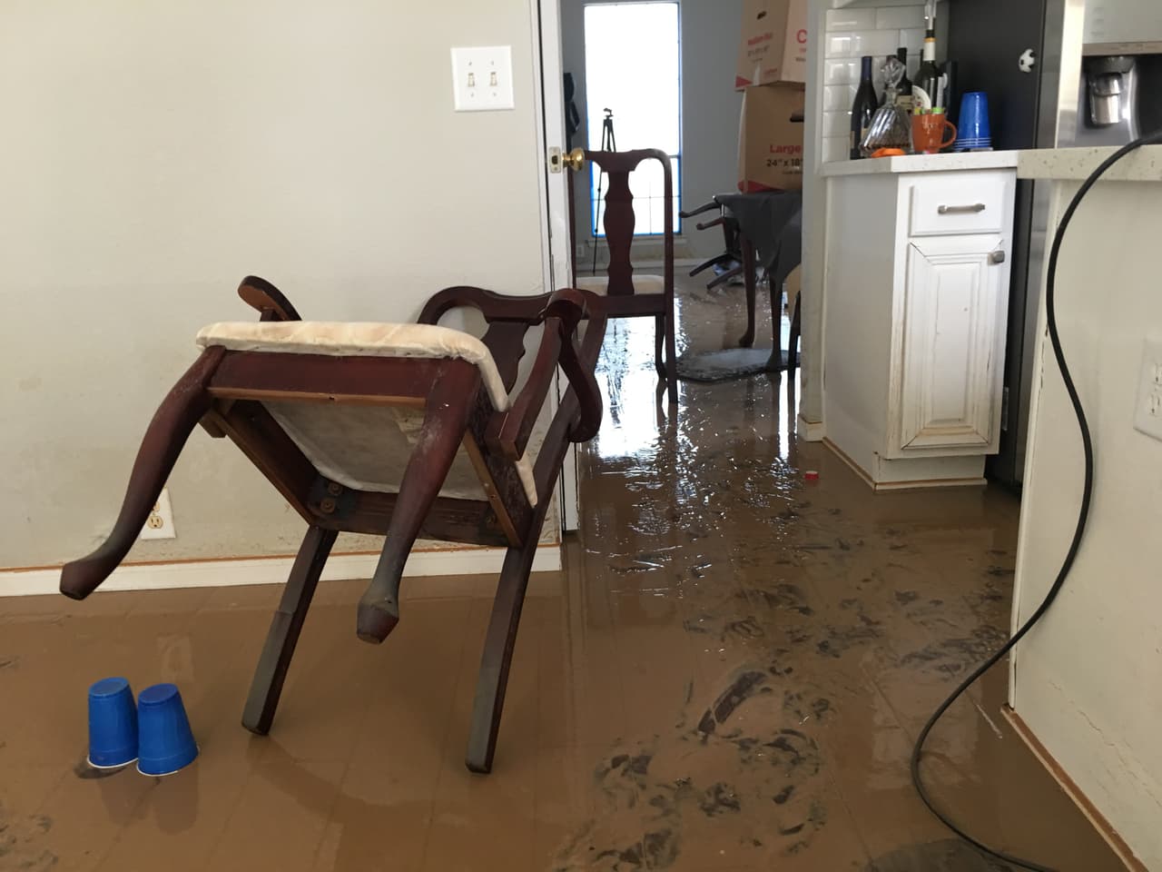 Tras la inundación en Canyon Gate, en la casa de Cindy Ramírez todo estaba desordenado y en los muebles y sillas habían crecido colonias de hongos.
