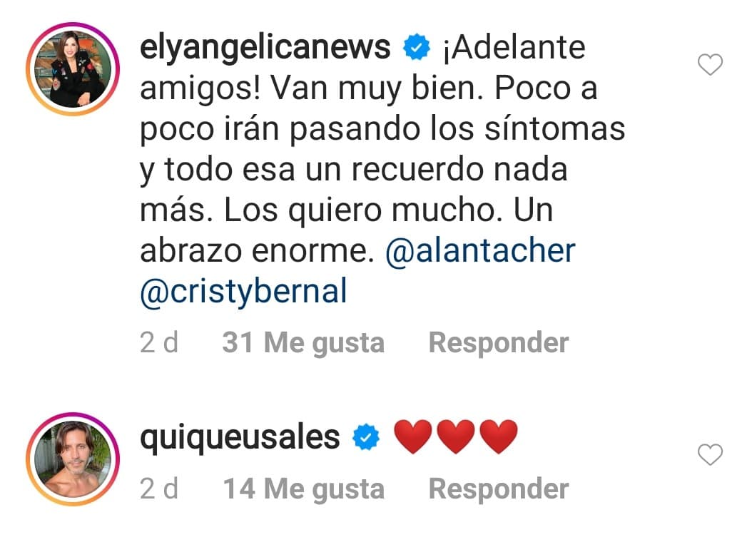 Quique Usales también ha estado atento al estado de salud de los demás del equipo y así se pronunció en redes sociales.