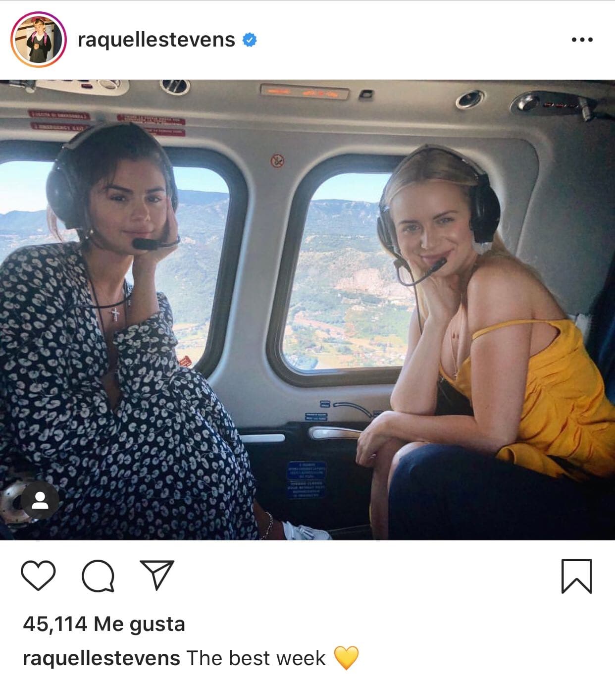 La intérprete de 
<b><a href="https://www.youtube.com/watch?v=zlJDTxahav0">'Lose you to love me'</a></b> ofreció una entrevista para el videoblog 
<b><a href="https://www.tatatu.com/gbg" target="_blank">'Giving back generation'</a></b>, conducido por una de sus mejores amigas, 
<b><a href="https://www.instagram.com/p/B4vZRLglQ9L/" target="_blank">Raquelle Stevens</a></b> (con ella en la foto).
<br>