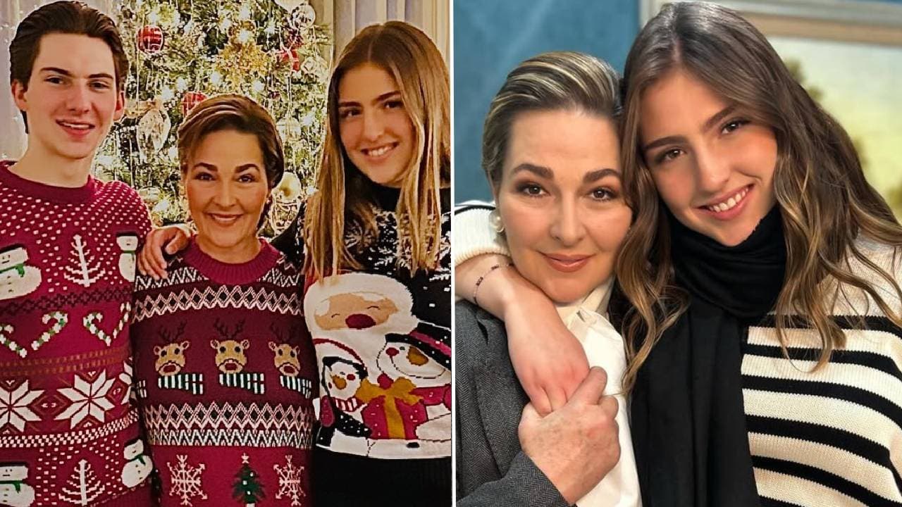 Eugenia Cauduro y sus hijos.