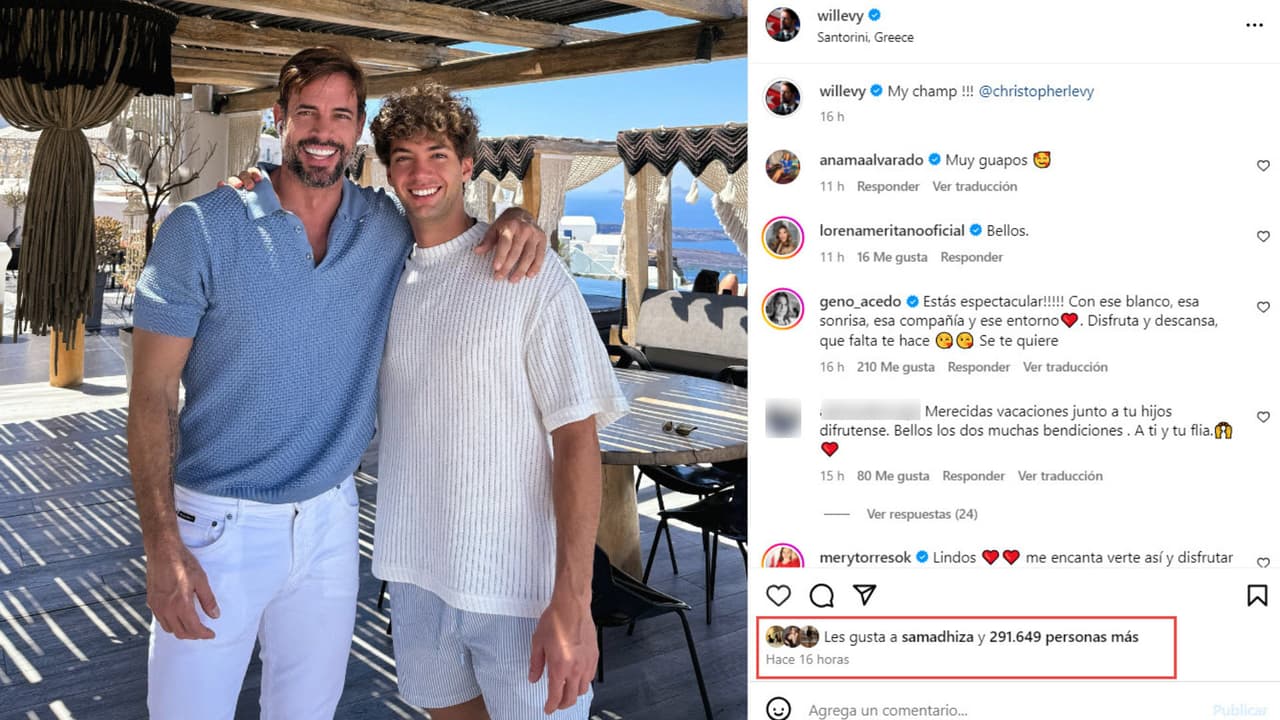 Samadhi Zendejas reaccionó con un 'me gusta' al contenido que subió William Levy junto a su hijo Christopher desde Grecia y que generó polémica por la supuesta presencia de Elizabeth Gutiérrez.