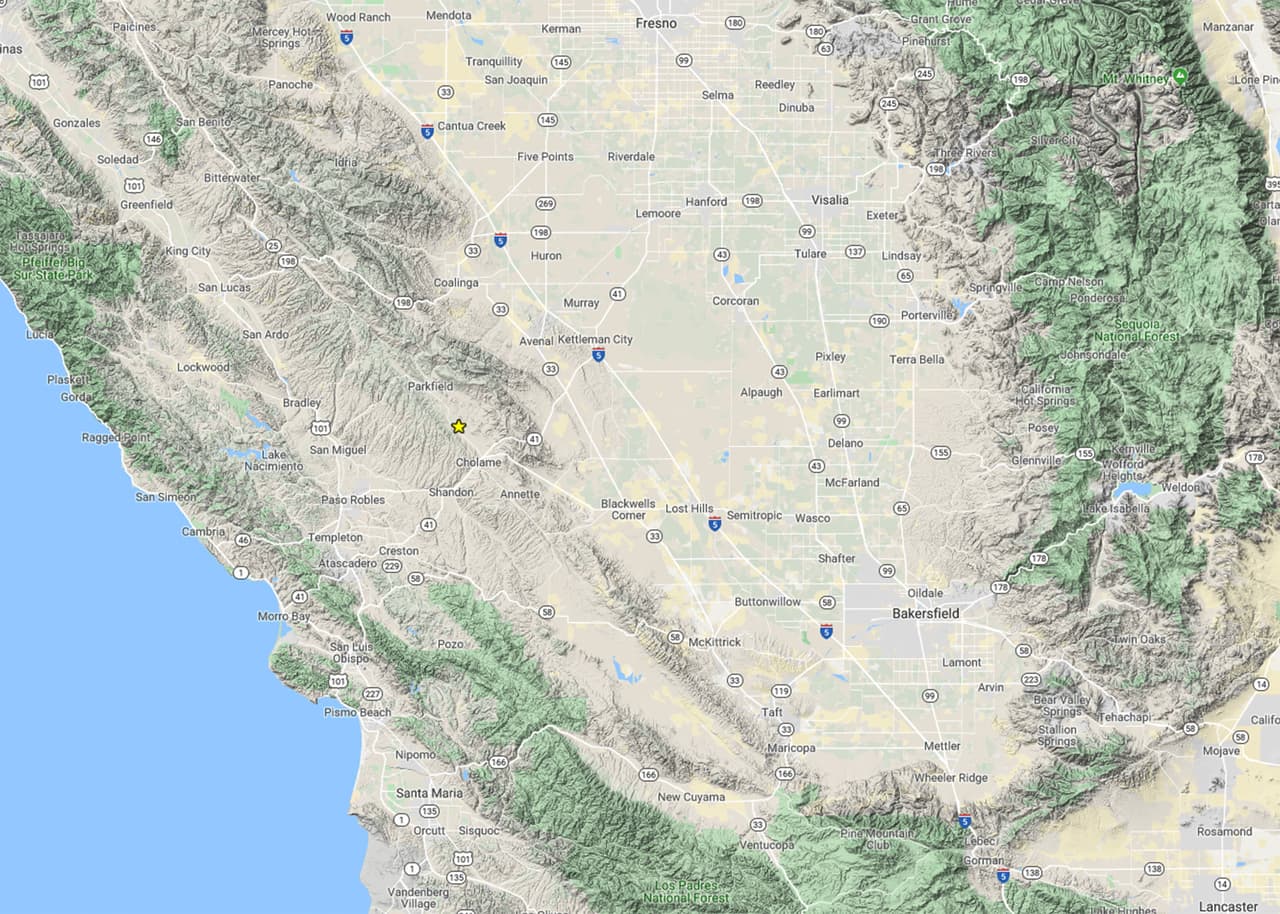 Un temblor de 4.3 se registra al oeste del Valle Central