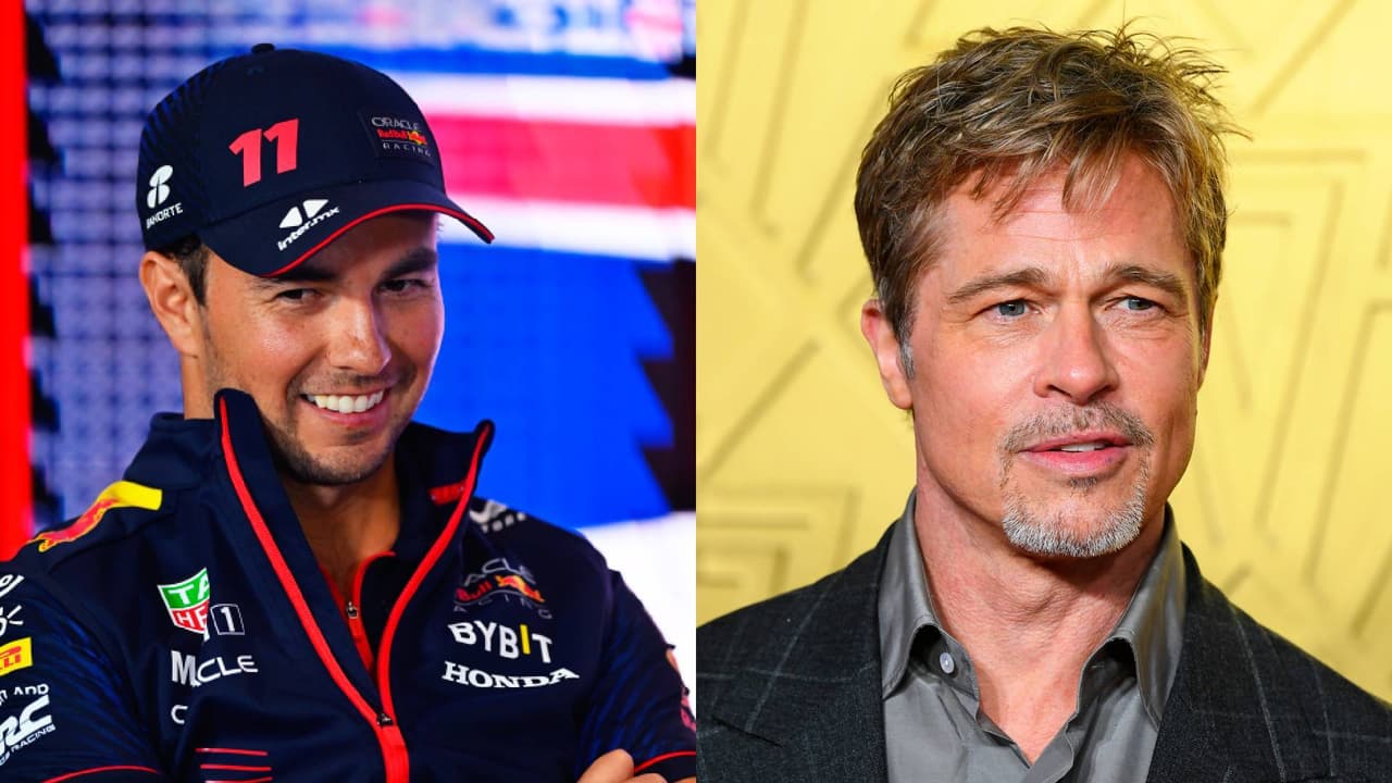 ¡Checo Pérez y Brad Pitt comparten pista para el Gran Premio de Gran Bretaña!