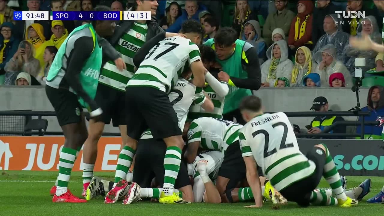¡El gol de la remontada! Maxi Araújo define de zurda el 4-0 del Sporting