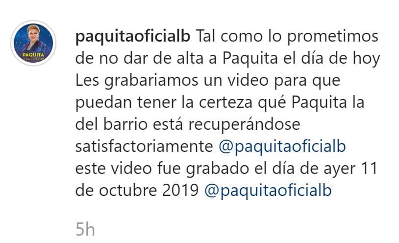 Sin embargo, en el mensaje que acompaña al clip con duración de un minuto, se especifica que fue grabado el viernes 11 de octubre.
<br>
